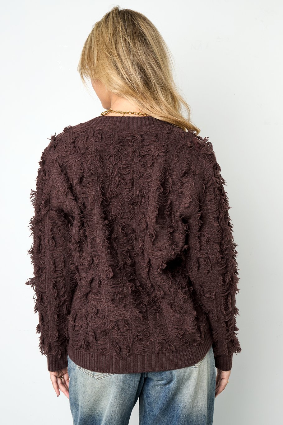 V-hals Fluffy Knit h5Afbeelding10